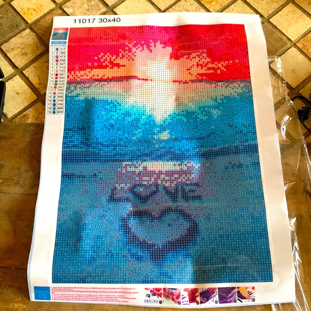 5D Diamond Paintings. Love Beach theme